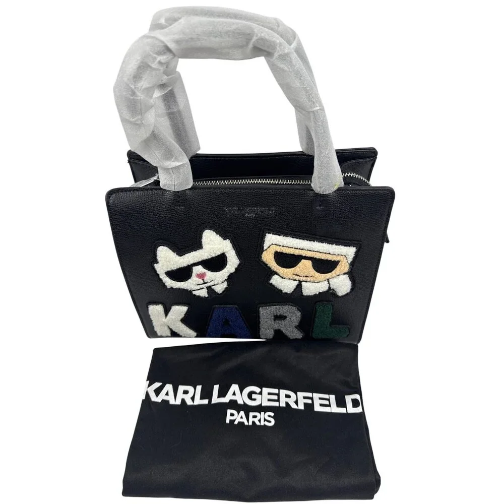 Karl Lagerfeld Paris Women's Maybelle Iconic Black‎ Choupette Satchel